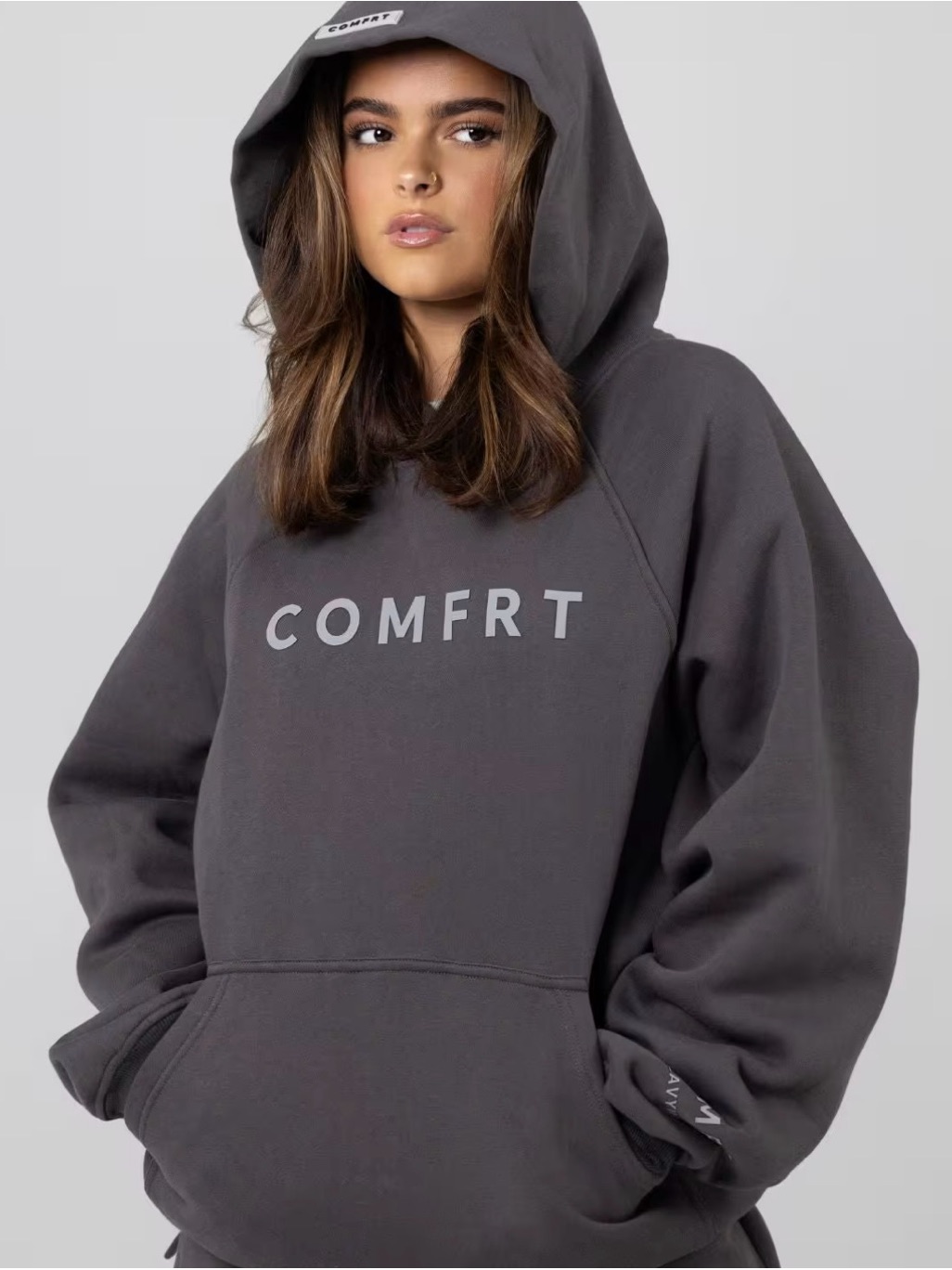 Women's Charcoal Hoodie - Relaxed Pullover With Hood